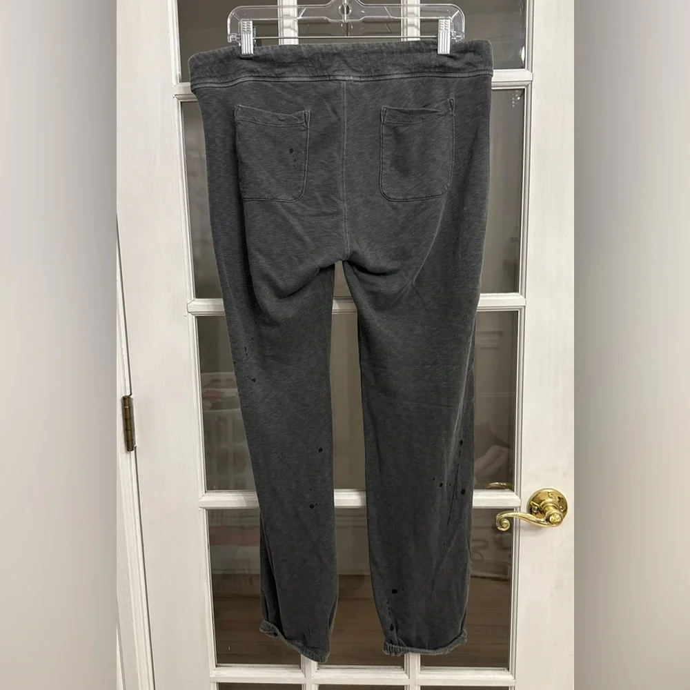 STANDARD JAMES PERSE Women's Dark Gray Drawstring Splatter Detail Sweatpants